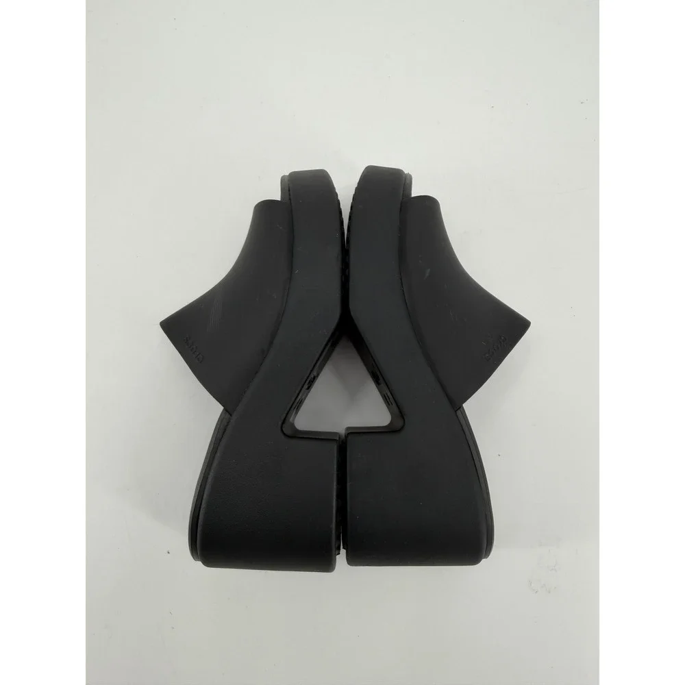 Crocs Brooklyn High Wedge Sandal Black Platform Mules Womens Size 6 206222-060